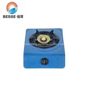 Blár gaseldavél ryðfríu stáli eldavél með einum brennara